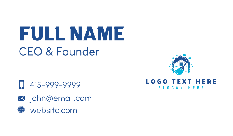 Home Cleaning Maintenance Business Card